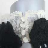 Saint Laurent Lace-Collar Crochet Sweater Black Wool Size Extra Small