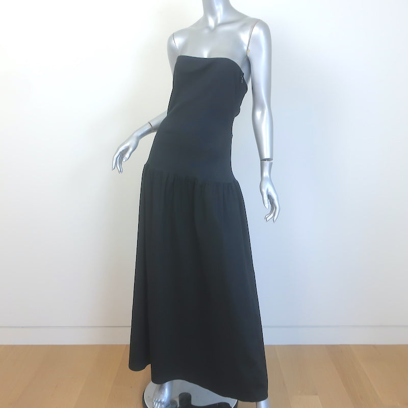 Anna Quan Amyra Strapless Drop Waist Maxi Dress Black Mixed Media Size US 6
