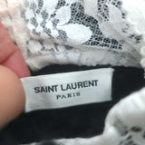 Saint Laurent Lace-Collar Crochet Sweater Black Wool Size Extra Small