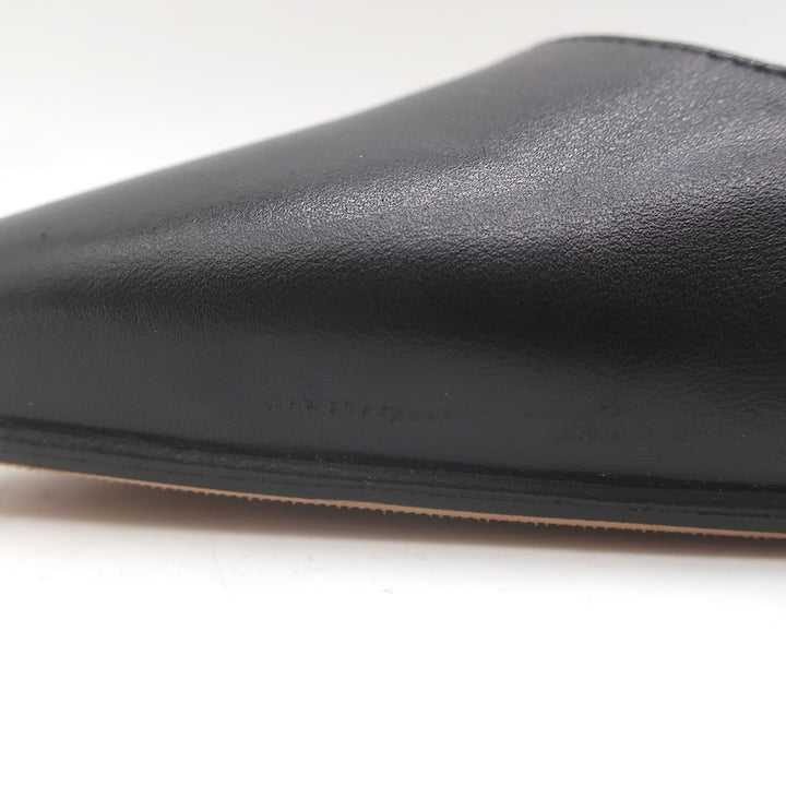 Manolo Blahnik Carolyne 90 Slingback Pumps Black Leather Size 41