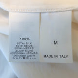 Brunello Cucinelli Monili Epaulette Blouse White Silk Chiffon Size Medium