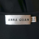 Anna Quan Amyra Strapless Drop Waist Maxi Dress Black Mixed Media Size US 6