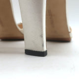 Manolo Blahnik Sedaraby Crystal-Buckle d'Orsay Pumps Ivory Satin Size 38.5
