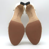 Manolo Blahnik Sedaraby Crystal-Buckle d'Orsay Pumps Ivory Satin Size 38.5