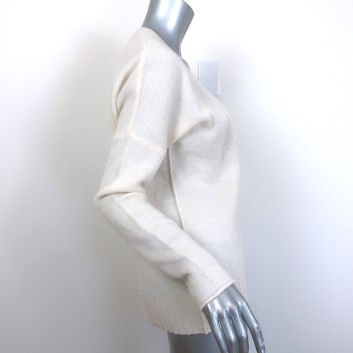 Rocky Barnes x 360 Rylee Cashmere V-Neck Sweater Cream Size Small