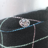 Chanel Windowpane Check Ultra Wide Leg Draped Pants Black Wool-Blend Size 42