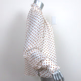 Jonathan Simkhai Monica Blouse Cream Polka Dot Silk Size Medium Long Sleeve Top