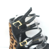 Tamara Mellon Sandals Trouble Maker Leopard Print Pony Hair Size 37.5