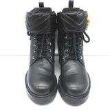 Gucci GG Marmont Combat Boots Black Leather Size 36 Lace-Up Ankle Boots