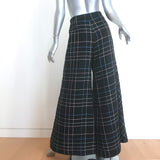 Chanel Windowpane Check Ultra Wide Leg Draped Pants Black Wool-Blend Size 42