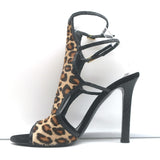 Tamara Mellon Sandals Trouble Maker Leopard Print Pony Hair Size 37.5