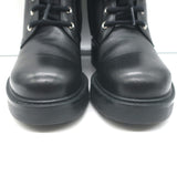 Gucci GG Marmont Combat Boots Black Leather Size 36 Lace-Up Ankle Boots