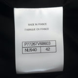 Chanel Windowpane Check Ultra Wide Leg Draped Pants Black Wool-Blend Size 42