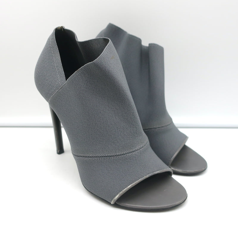 Open toe gray booties Outlet