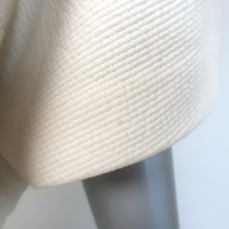 LE17SEPTEMBRE Gathered Cotton Cloque Midi Dress Ivory Size 38