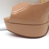 Christian Louboutin Lady Peep 150 Platform Pumps Nude Patent Leather Size 37.5