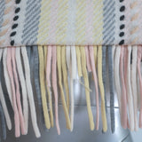 Chloe Fringed Plaid Sweater Cream Wool-Cashmere Size Small