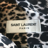 Saint Laurent Sleeveless Button Up Blouse Leopard Print Silk Size 36