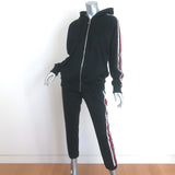 Gucci Swarovski Crystal-Embellished Tracksuit Black Tech Jersey Size Medium