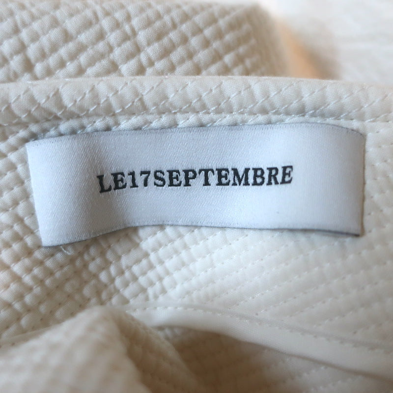 LE17SEPTEMBRE Gathered Cotton Cloque Midi Dress Ivory Size 38