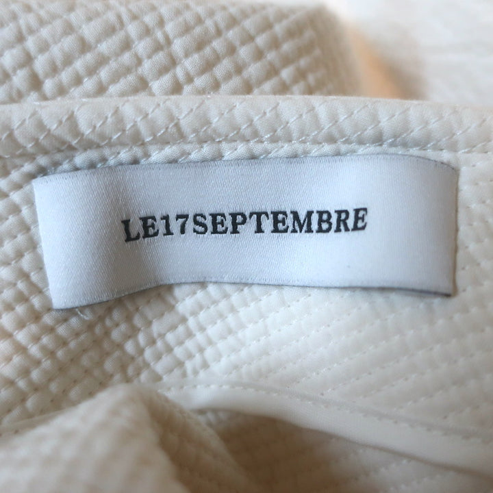 LE17SEPTEMBRE Gathered Cotton Cloque Midi Dress Ivory Size 38