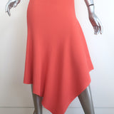 A.L.C. Erynna Asymmetric Turtleneck Dress Persimmon Ribbed Knit Size Medium NEW