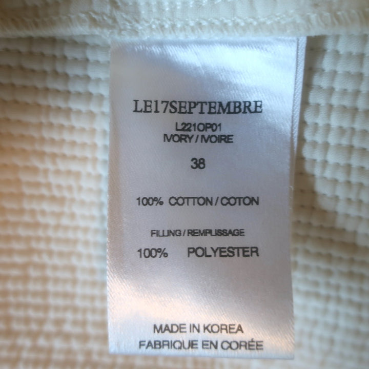 LE17SEPTEMBRE Gathered Cotton Cloque Midi Dress Ivory Size 38