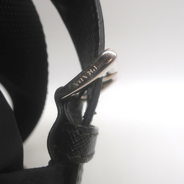Prada Medium Re-Nylon Saffiano Leather-Trim Backpack Black