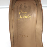 Christian Louboutin Lady Peep 150 Platform Pumps Nude Patent Leather Size 37.5