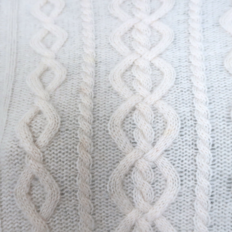 White + Warren Cashmere Cable Knit Sweater Cream Size Medium