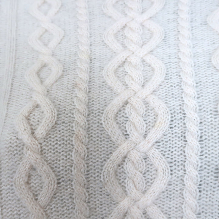 White + Warren Cashmere Cable Knit Sweater Cream Size Medium