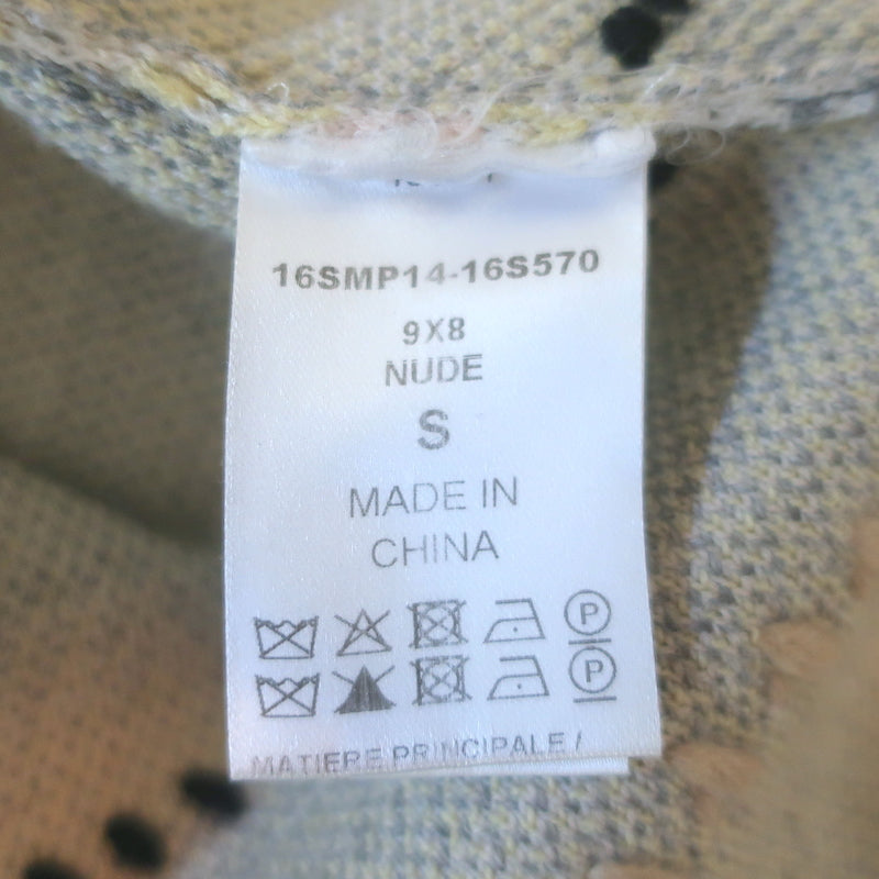 Chloe Fringed Plaid Sweater Cream Wool-Cashmere Size Small