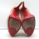 Christian Louboutin Lady Peep 150 Platform Pumps Nude Patent Leather Size 37.5