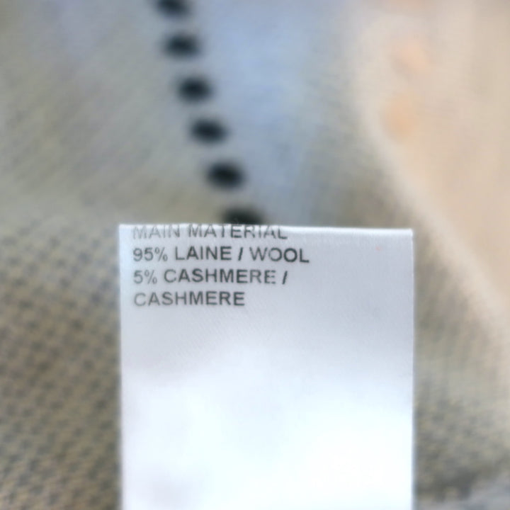 Chloe Fringed Plaid Sweater Cream Wool-Cashmere Size Small