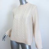 White + Warren Cashmere Cable Knit Sweater Cream Size Medium