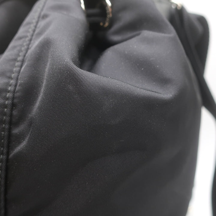 Prada Medium Re-Nylon Saffiano Leather-Trim Backpack Black