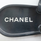 Chanel Jelly Camellia Thong Sandals Black Size 39 Flat Flip Flops