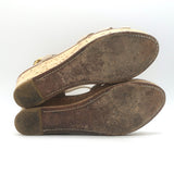 Prada Cork Platform Wedge Sandals Taupe Leather Size 39.5