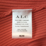 A.L.C. Erynna Asymmetric Turtleneck Dress Persimmon Ribbed Knit Size Medium NEW