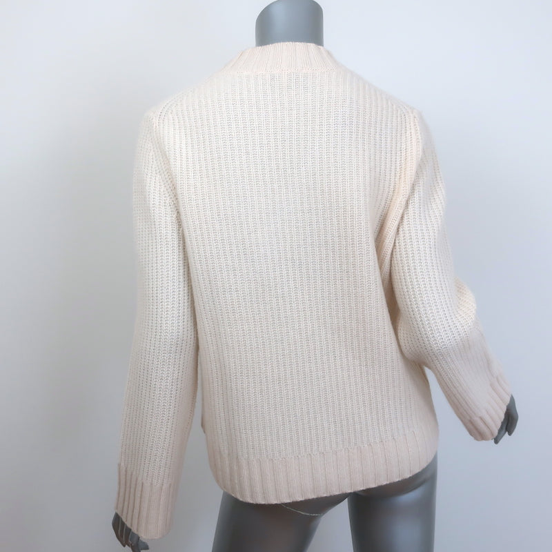 White + Warren Cashmere Cable Knit Sweater Cream Size Medium