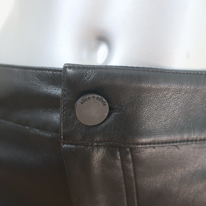 Alice + Olivia Rye Vegan Leather Maxi Skirt Black Size 4 NEW