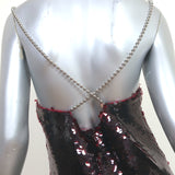 The Attico Fujiko Sequined Mini Dress Cherry Red Size 44 NEW
