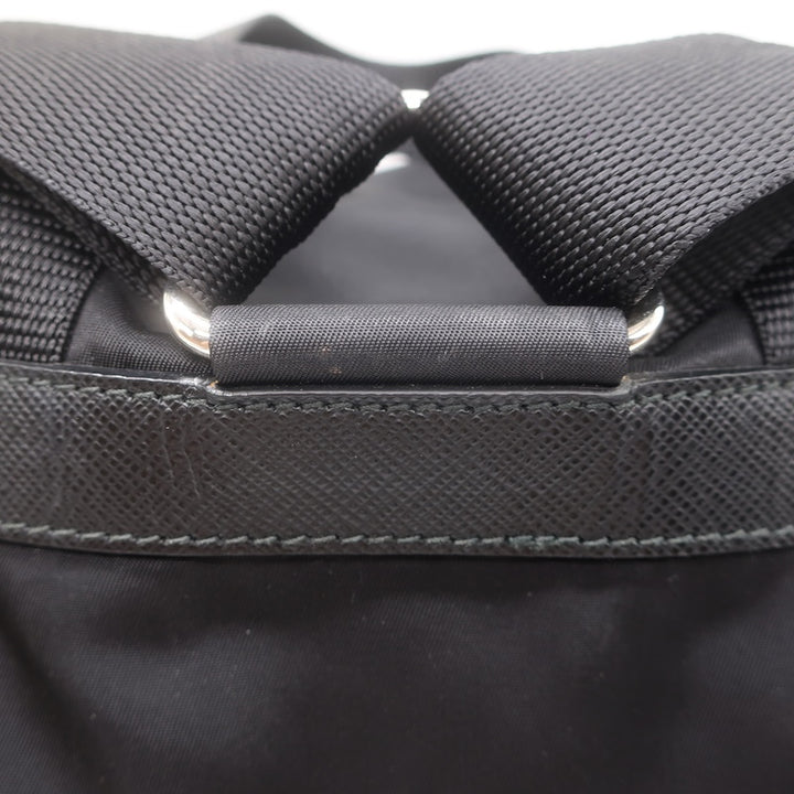 Prada Medium Re-Nylon Saffiano Leather-Trim Backpack Black