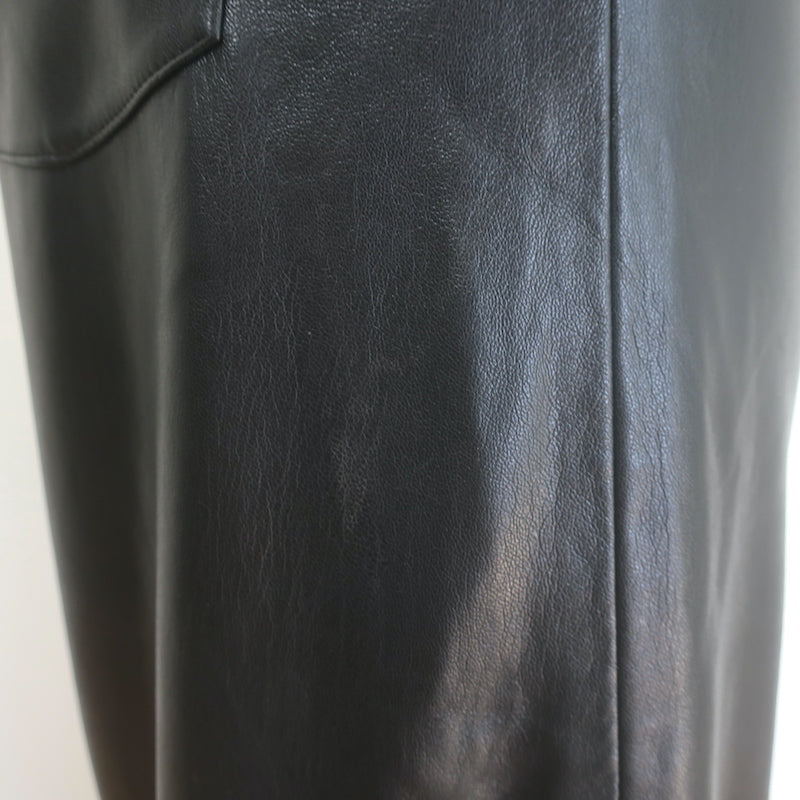 Alice + Olivia Rye Vegan Leather Maxi Skirt Black Size 4 NEW