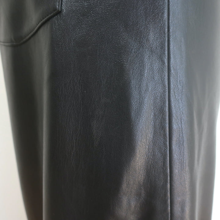 Alice + Olivia Rye Vegan Leather Maxi Skirt Black Size 4 NEW