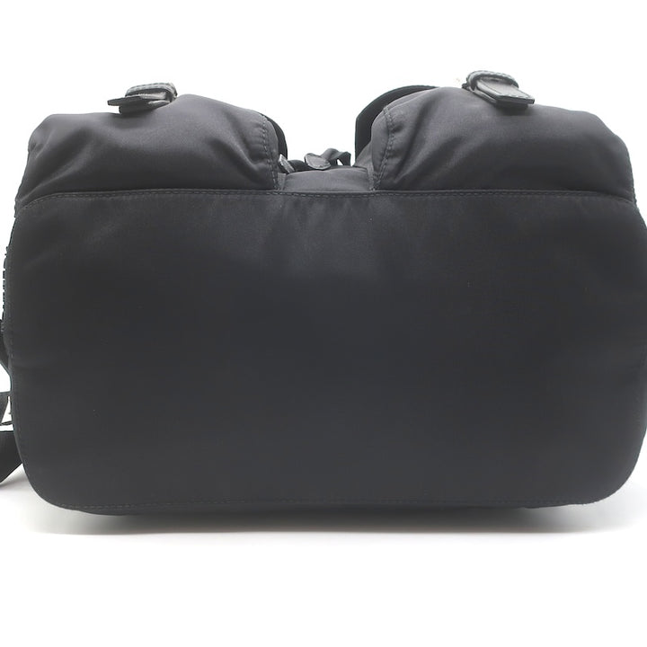 Prada Medium Re-Nylon Saffiano Leather-Trim Backpack Black