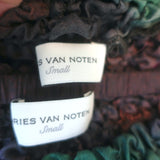 Dries Van Noten Matching Top & Skirt Set Multicolor Smocked Silk Size Small NEW