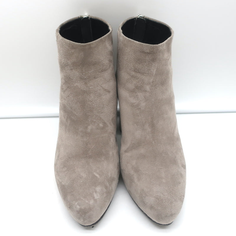 Prada Ankle Boots Taupe Suede Size 37 Hidden Platform Booties