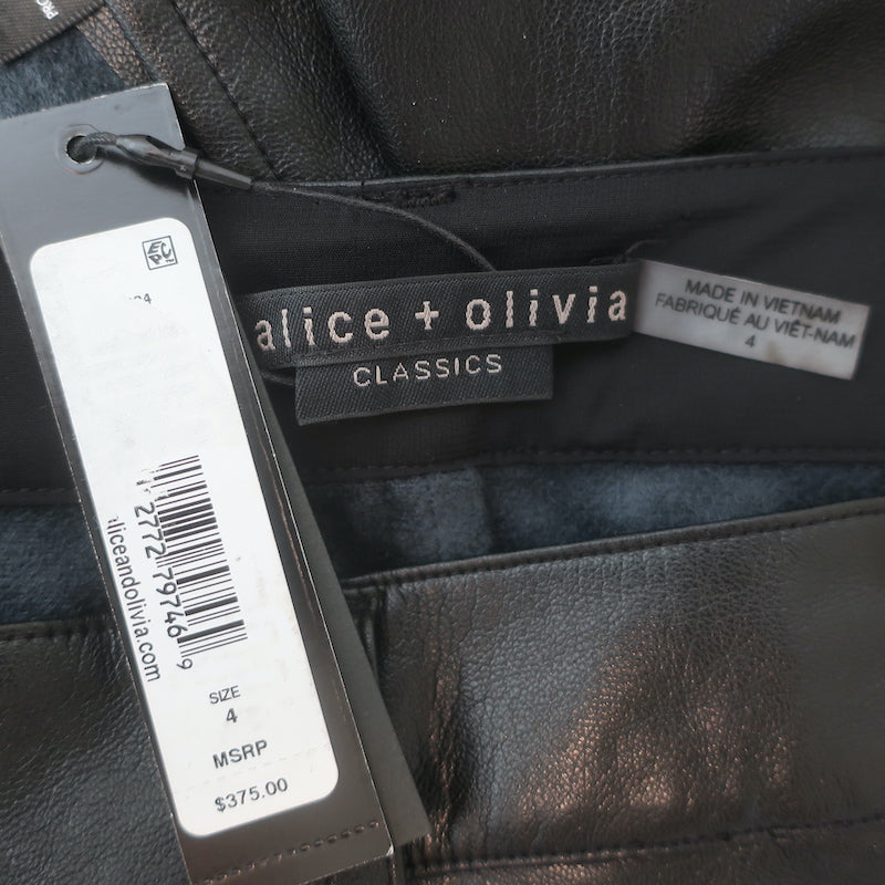 Alice + Olivia Rye Vegan Leather Maxi Skirt Black Size 4 NEW