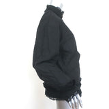 MM6 Maison Margiela Ruffled Lace-Trim Bomber Jacket Black Size 38